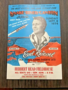 Original Evel Knievel Snake River Canyon Jump Poster, Sign, 1974 - Picture 1 of 6