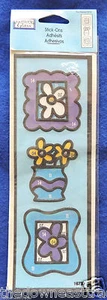 Fun Flowers Plaid Gallery Glass #16737 Adhesive Stick-Ons Detail Design Outlines - Picture 1 of 2