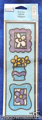 Fun Flowers Plaid Gallery Glass #16737 Adhesive Stick-Ons Detail Design Outlines - Image 1 of 2