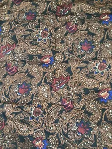 Vintage Rayon Print Fabric John Kaldor Abstract Paisley 46" Wide x 4.5 yrds - Picture 1 of 6