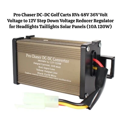 Pro Chaser DC-DC Golf Carts RVs 48V 36V Volt Voltage to 12V Step Down Voltage Re - Image 1 of 4