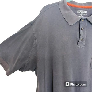 Duluth Trading Co Polo Shirt Mens Large Grey Gusset 3 Button Casual Short Sleeve - Picture 1 of 10