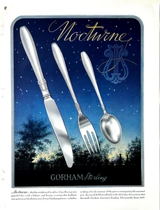 1938 Ad Gorham Sterling Nocturne Muster - Bild 1 von 1