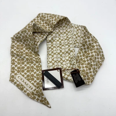 Новый с Ярлыками тренер подпись классический подпись хвост узкий шарф новый белое золото/коричневый - Изображение 1 из 4