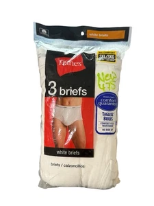 Slip Hanes bianco 100% cotone 3X intimo 48"-50" 2010 NUOVO SIGILLATO senza etichette vintage - Foto 1 di 4