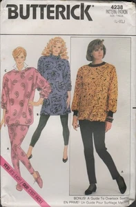 Butterick 4238 Easy Tunic Top Sweatshirt & Tapered Pants Pattern Sz 16-22 Uncut - Picture 1 of 6