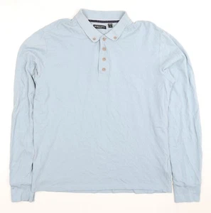 Brave Soul Men's Blue Long Sleeve Polo Shirt - Size L - Picture 1 of 12