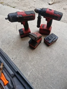 Snap On 1/2 Drive Impact Battery Gun with Matching Drill And Torch - Picture 1 of 5