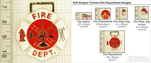 Fire Fighter & Fire Department fobs, various designs & leather strap options - Picture 1 of 4