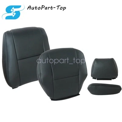 Fits 2007-19 Freightliner Sprinter Driver Top & Bottom Leather Seat Cover Black - Image 1 of 4