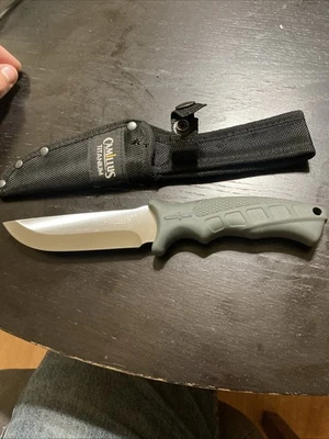 Camillus 9.5" Titanium Bonded Drop Point Hunter Fixed Blade Knife w/ Sheath - Image 1 of 4