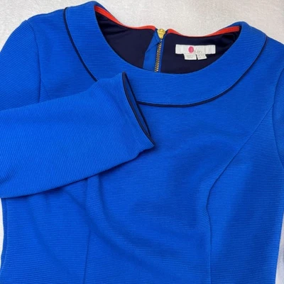 Boden Mia Ottoman Knit Sheath Dress Textured W/ Contrast Piping Womens Size 6R - Image 1 of 4