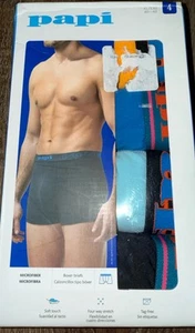 Papi ~ 4-Pair Mens Boxer Briefs Polyester Stretch Microfiber ~ XL (40-42) - Picture 1 of 3