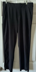 Athleta Brooklyn Ankle Pant Lightweight Black Ribbed Pants Women’s Size 12 - Picture 1 of 8