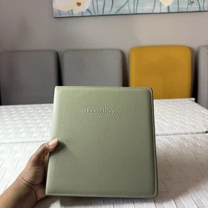 Raccoglitore business planner vintage Longaberger in pelle organizer note portafoglio verde - Foto 1 di 5