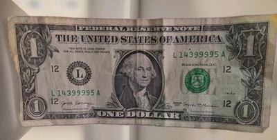 fancy serial number 1 dollar bill binary - Image 1 of 3