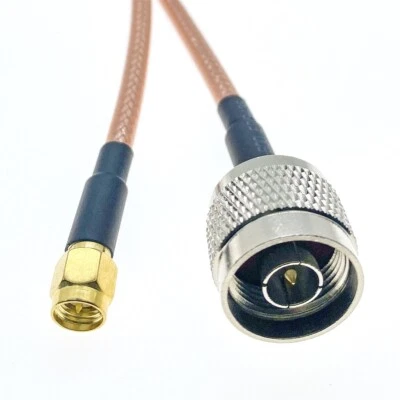 N-Type male plug to SMA male Jumper Pigtail RG142 M17/60 Coaxial lot Cable lot - Image 1 of 4