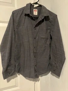 Wrangler Shirt Button Up Long Sleeve Shirt Youth XL 14-16 Gray - Picture 1 of 8