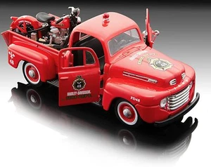 MAISTO MODELLINO "HD CUSTOM" 1:24 1948 FORD F-1 PICKUP+1:24 1936 EL KNUCKLEHEAD - Foto 1 di 11