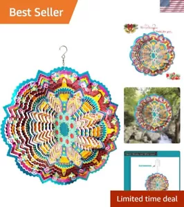 Kinetic 3D Wind Spinner Lucky Star – 12" Laser-Cut Metal Art for Gardens & Homes - Picture 1 of 8