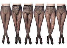 Women Fishnet Lace Stocking Tights Pantyhose Regular & Plus Sizes 1009 (6-Pairs)