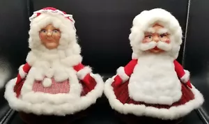 Babbo Natale e signora Clause Claus fatto a mano ventilatore pieghevole giornale statuetta bambola decorazioni - Foto 1 di 8