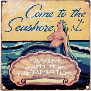 Mermaid Come to Seashore Sea Ocean Sign Meissenburg for Big Sky Carvers 14" - Picture 1 of 1