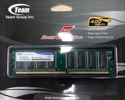 Team Group Elite RAM DDR 1GB 400MHZ PC-3200 TED11G400C301 - Immagine 1 di 2