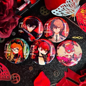 Persona 5 Holographic Laser Pin Set Joker Ann Makoto Kasumi Collectible Badge - Picture 1 of 18