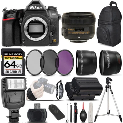 Nikon D780 DSLR Camera Digital Camera + 50mm Lens + 3 PC Filter - 64GB Bundle