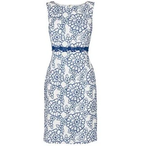Phase Eight Kirsten Floral Dress, White/Blue Uk 12 RRP £99 LN130 HH 15 - Picture 1 of 5