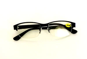 Precision Eyewear Womens Premium Reading Glasses +2.00 Black Half Frame - Picture 1 of 8