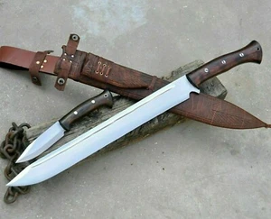 25" CUSTOM HANDMADE D2-TOOL STEEL JAGDSCHWERT MIT JAGDMESSER mit SCHEIDE - Bild 1 von 4
