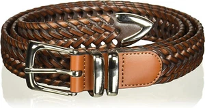 Perry Ellis Portafolio Cinturón Cuero Trenzado Cinturón Grande y Alto Para Hombre Talla 46 - Imagen 1 de 2
