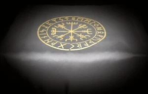 ALTAR CLOTH WITH Viking Vegvisir Wicca Pagan witchcraft faux silk taffeta Alter - Picture 1 of 2