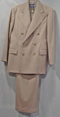 TRAJE PANTALÓN RALPH LAUREN DAMAS ETIQUETA AZUL BRONCEADO DOBLE BOTONADURA LANA 2 PIEZAS TALLA 16 Foto 1 de 4