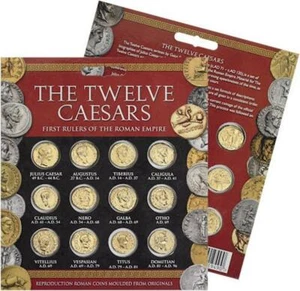 The Twelve Caesars Gold Color Coin Gift Pack - Roman Reproduction New And Sealed - Picture 1 of 1