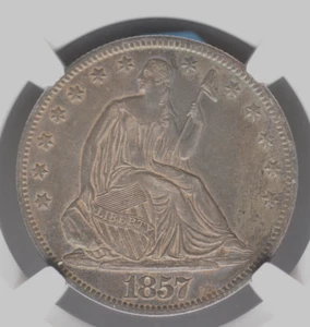 1857-O 50c Seated Liberty NGC AU53 - Picture 1 of 5