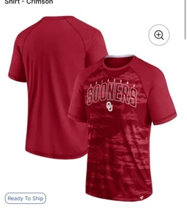 Men's Fanatics Crimson Oklahoma Sooners Arch Outline Raglan T-Shirt - Picture 1 of 3