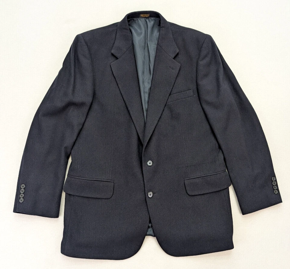 Chaqueta Blazer Abrigo Deportivo Oscar de la Renta Para Hombre Talla 43L Mezcla Lana Cachemira Azul Foto 1 de 4