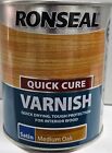Ronseal Quick Cure Varnish - Medium Oak - Satin - 750ml - Interior Wood Varnish