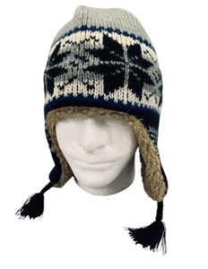Gap kids winter cap hat earflaps sherpa lined Size Small blue/gray - Picture 1 of 7
