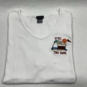 Venice Yacht Club Tiki Bar Women's T-shirt White Hanes  36" Bust with Cap Sleeve - Picture 1 of 10