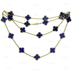 VAN CLEEF & ARPELS Alhambra Lapis Lazuli Yellow Gold Necklace - Picture 1 of 10