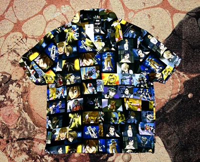 Camisa HUF Gundam Wing Capturas de Pantalla Resort Abotonada Talla Mediana Nueva Foto 1 de 2