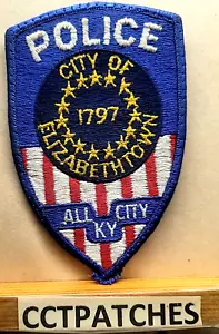 ELIZABETHTOWN, KENTUCKY POLICE (1797 ERROR) SHOULDER PATCH KY - Picture 1 of 2