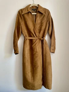 Vestido Banana Republic Vegano Gamuza Marrón Hasta la Rodilla Talla 8 - Imagen 1 de 19