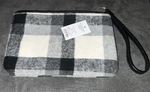 Bolso Cartera Muñequera Sonoma Goods For Life Mujer Blanco y Negro a Cuadros - Imagen 1 de 4