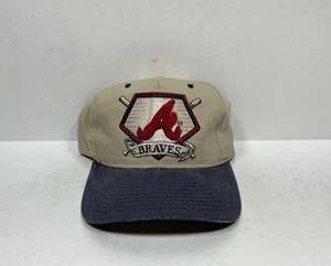 Vtg 1990s Starter MLB Atlanta Braves Paisley UnderBrim Letterman A Snapback Hat - Picture 1 of 7