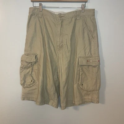 Pantalones Cortos Carga One Tough Brand OTB Para Hombre 36 Bolsillos Beige Y2K Años 90 Foto 1 de 4